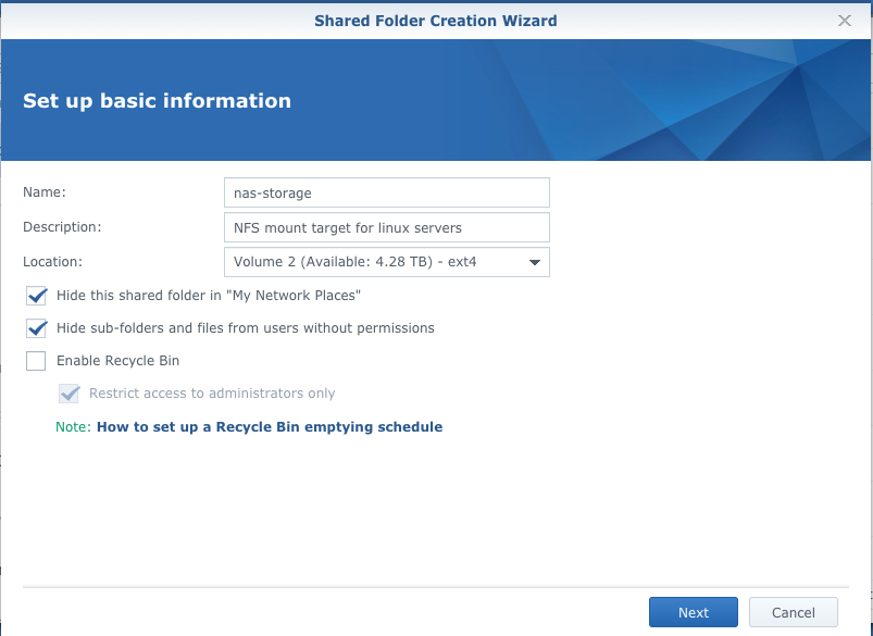 setting up your basic information on the Synology DSM control panel